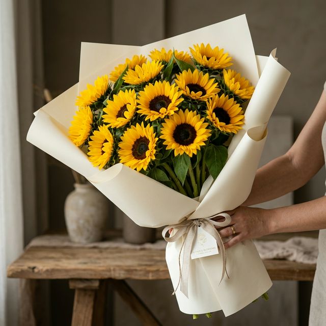 Maxiramo de 15 Girasoles Premium