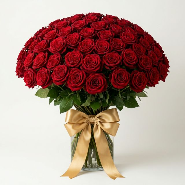 Maxiramo de 100 Rosas Rojas Premium